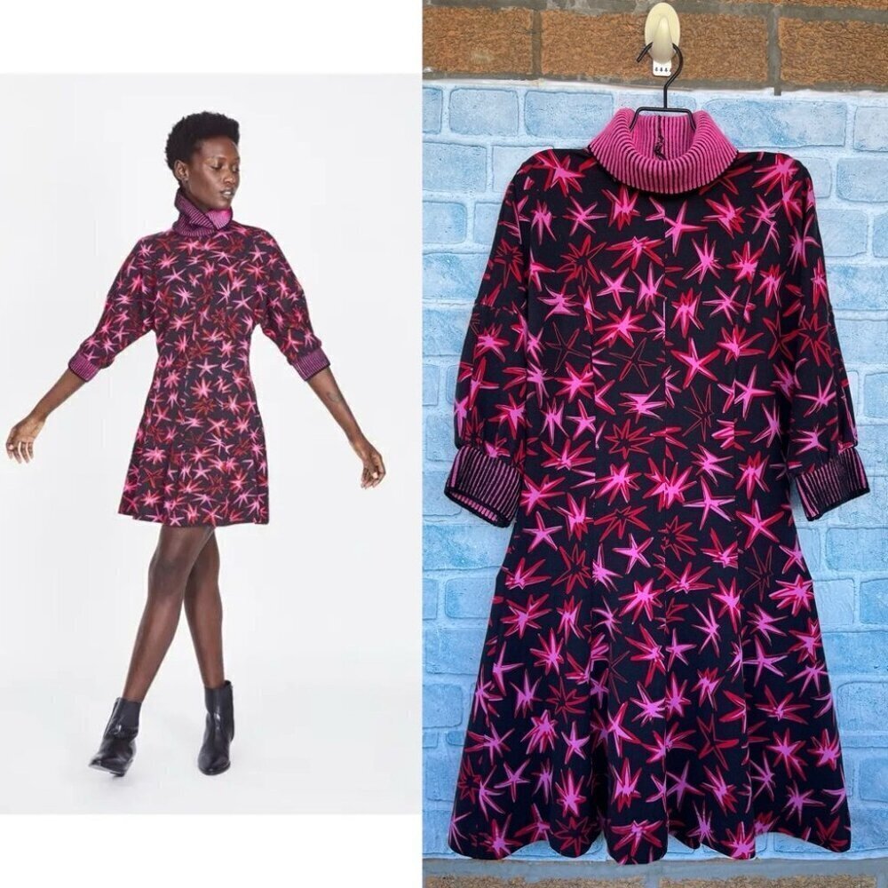 Tanya Taylor Charli Turtleneck floral Mini Dress size 4